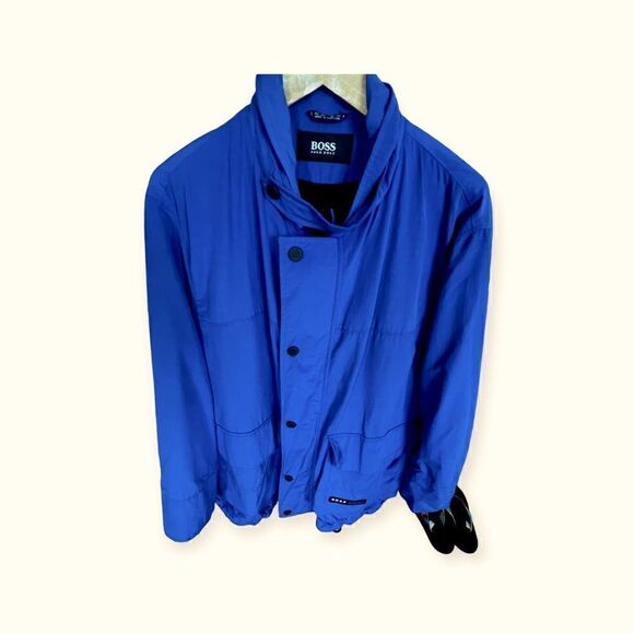 Hugo Boss Blue Lightweight Mens Coat Jacket - Picture 2 of 4